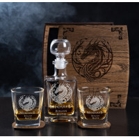 Personalized whiskey gift set , Decanter set number 151, gift for board game fan