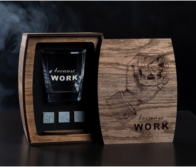 Personalized whiskey gift set because  work
