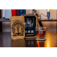 Personalized whiskey gift set in wood box    