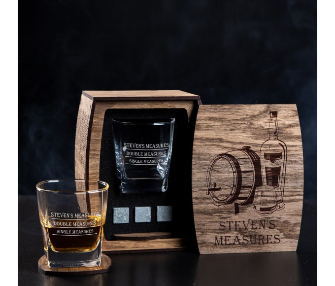 Personalized Whiskey Gift Set Steven's measures
