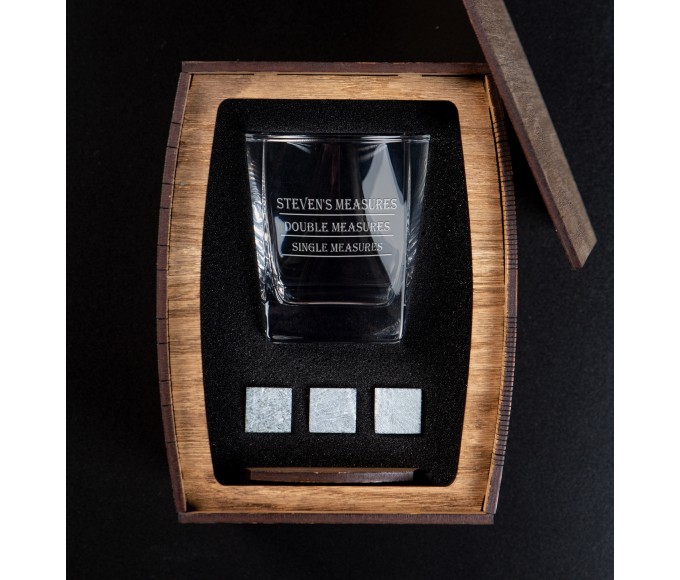 Personalized Whiskey Gift Set Steven's measures