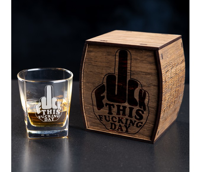Personalized whiskey gift set fuck this fucking day