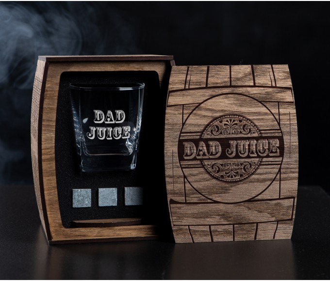 Personalized gift set of whiskey  dad juice