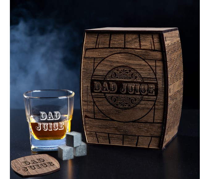 Personalized gift set of whiskey  dad juice