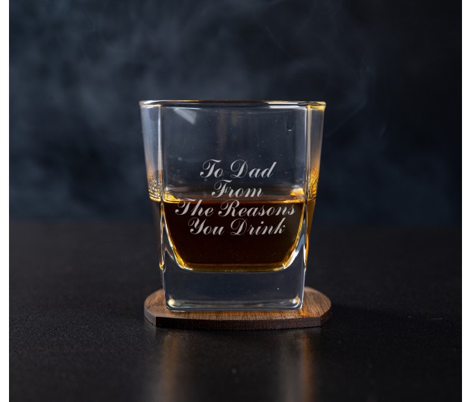 Personalized Whiskey Gift Set to Dad from the reasons  you drink