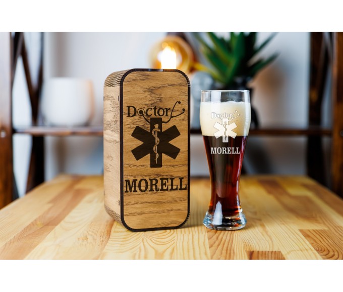 Personalized beer gift set  for doctor