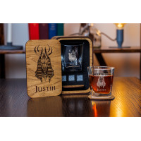  Personalized whiskey gift set in wood box  