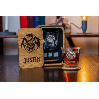  Personalized whiskey gift set in wood box  