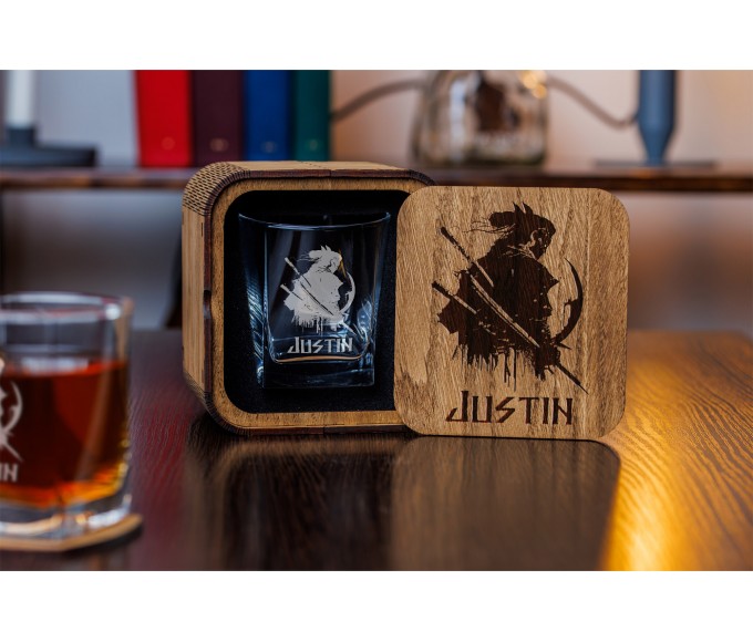 Personalized whiskey gift set Samurai