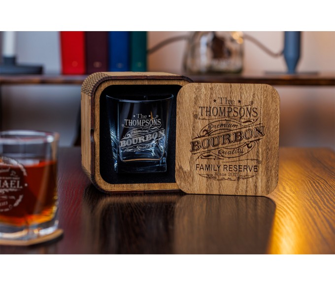 Custom engraved bourbon whiskey box gift set Personalized whiskey set Whiskey stones gift with logo Christmas gift Gifts for husband