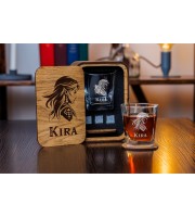  Personalized whiskey gift set in wood box  