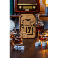  Personalized whiskey gift set in wood box  