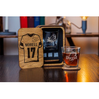  Personalized whiskey gift set in wood box  
