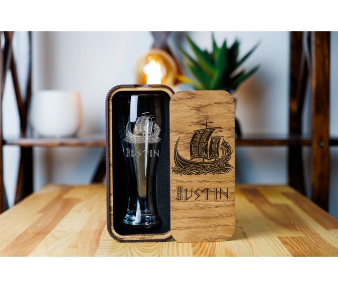 Personalized beer gift set  Viking ship