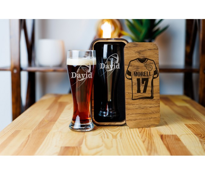 Personalized beer gift set Pittsburgh  football