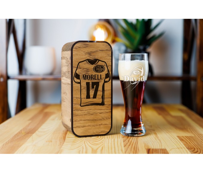 Personalized beer gift set San Francisco  football