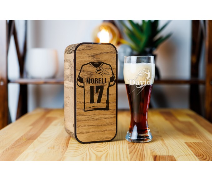 Personalized beer gift set Denver football