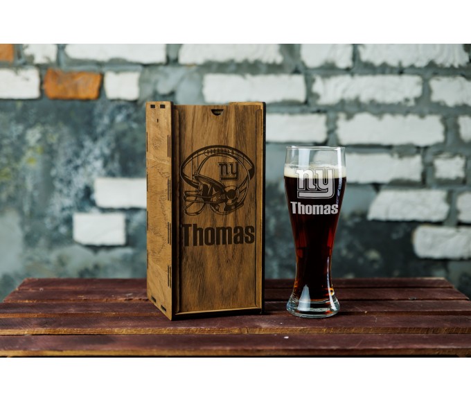 Personalized beer gift set New York football 