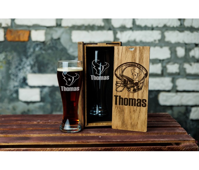 Personalized beer gift set Houston football